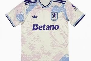 维拉第三球衣谍照：白色+淡紫，设计灵感源于传统教堂彩绘玻璃窗